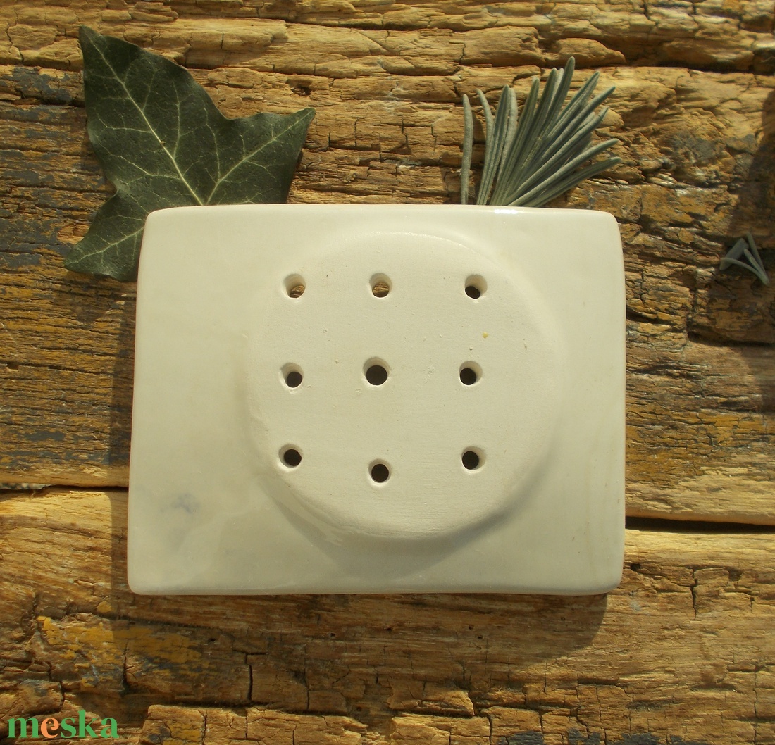 Fehér szappantartó - otthon & életmód - fürdőszoba - szappantartó - Meska.hu