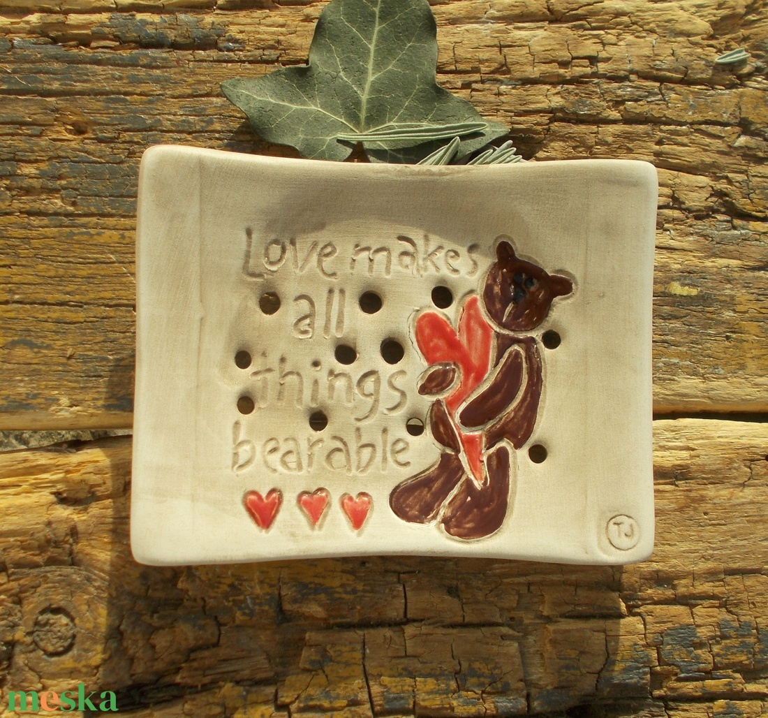  Szappantartó mackóval - otthon & életmód - fürdőszoba - szappantartó - Meska.hu