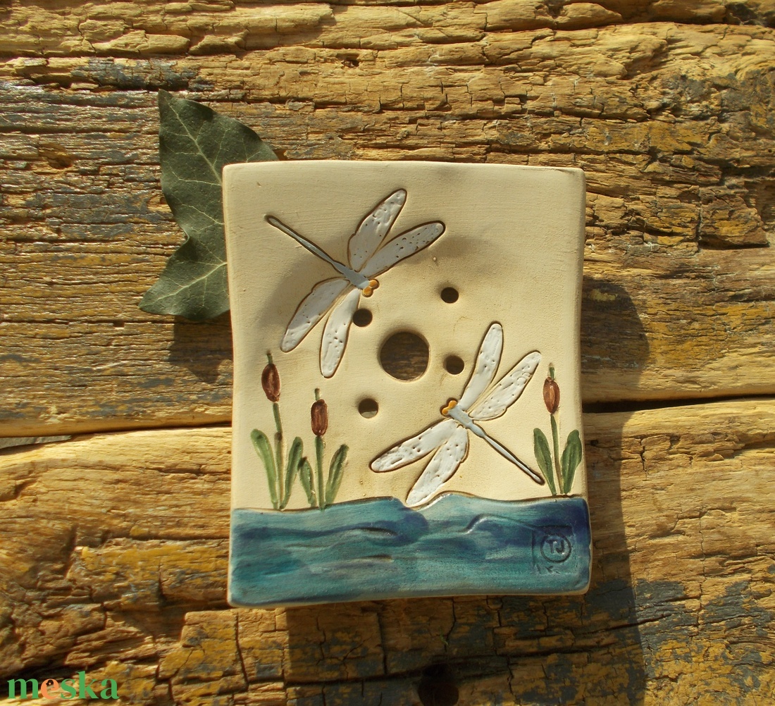 Szitakötős szappantartó - otthon & életmód - fürdőszoba - szappantartó - Meska.hu