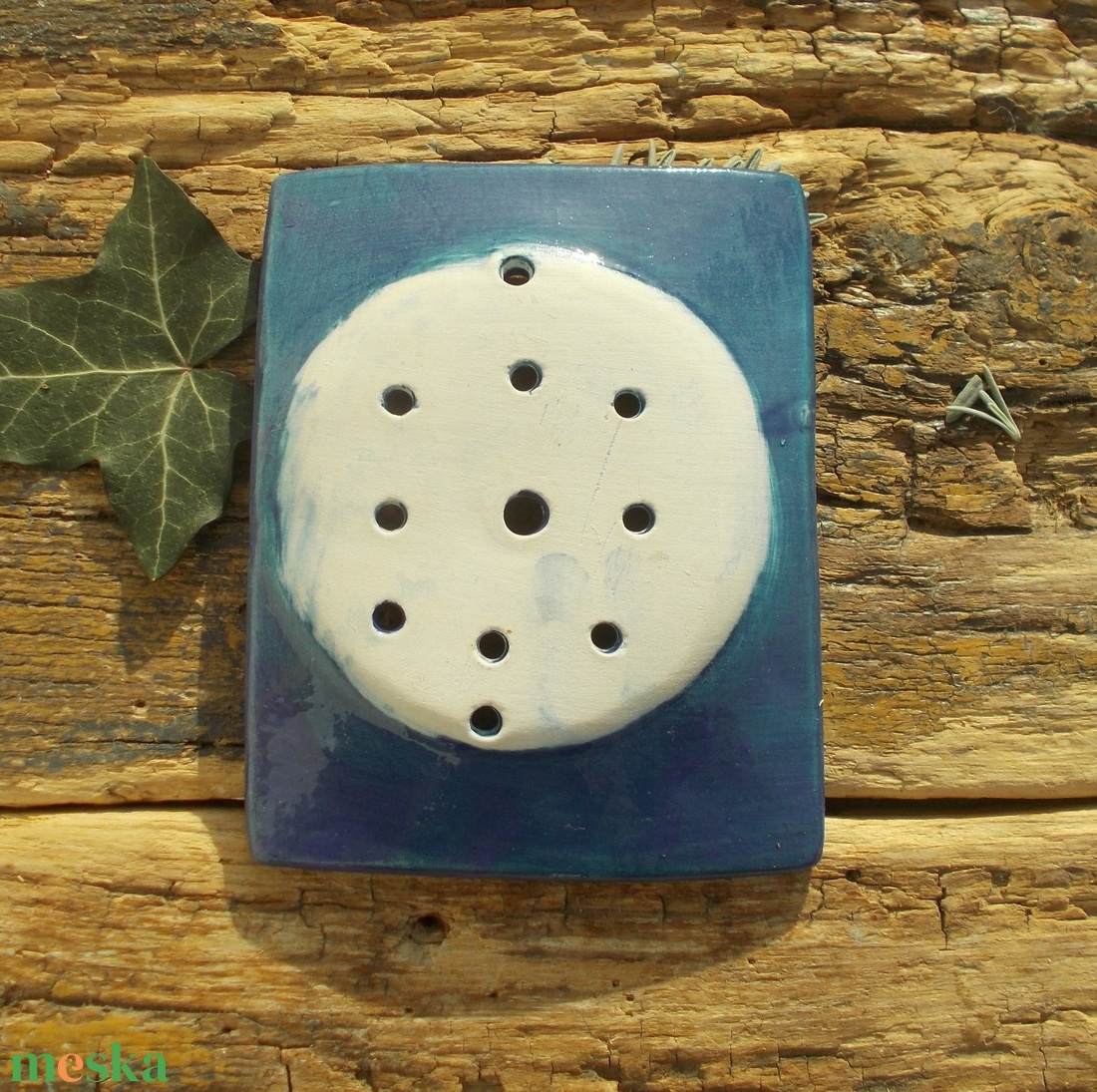 Kék szappantartó - otthon & életmód - fürdőszoba - szappantartó - Meska.hu