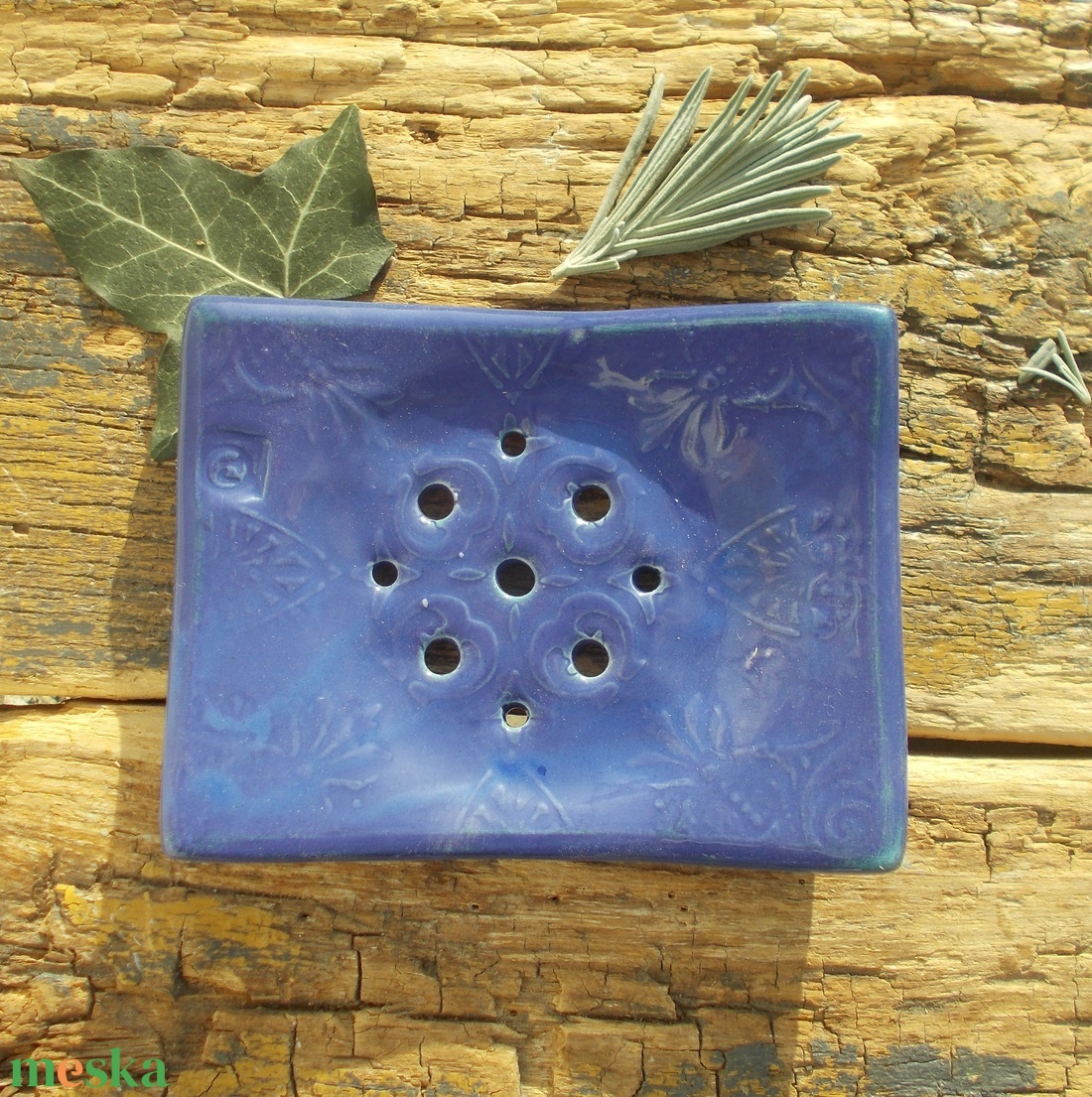 Kék szappantartó - otthon & életmód - fürdőszoba - szappantartó - Meska.hu