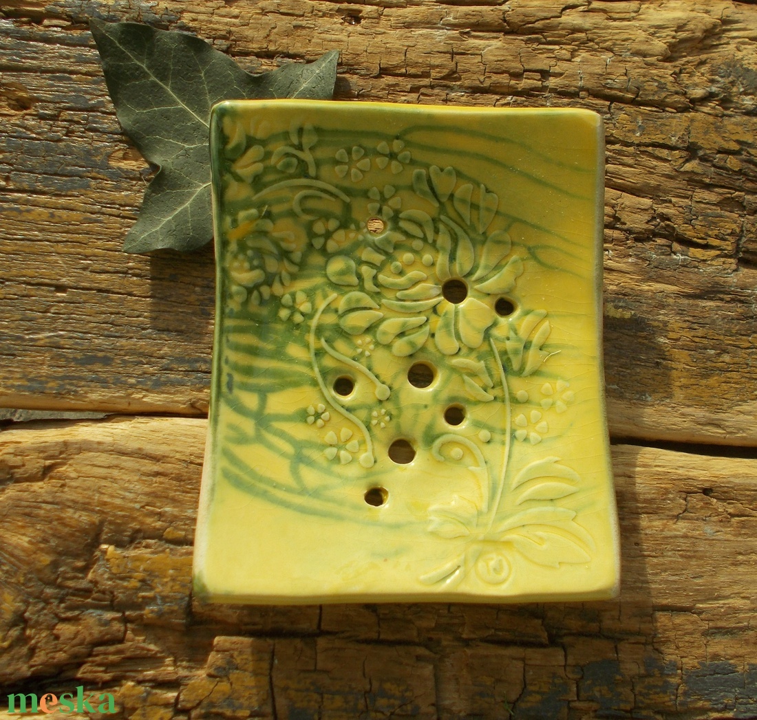  Szappantartó repesztett mázzal - otthon & életmód - fürdőszoba - szappantartó - Meska.hu