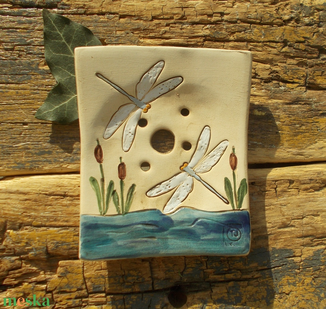 Szitakötős  szappantartó - otthon & életmód - fürdőszoba - szappantartó - Meska.hu