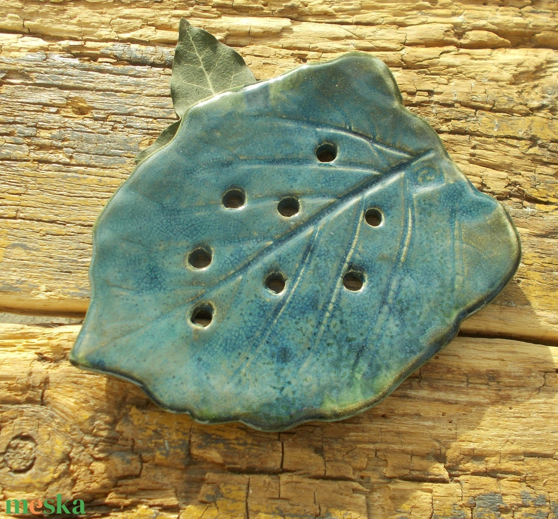 Szappantartó levél mintával. - otthon & életmód - fürdőszoba - szappantartó - Meska.hu