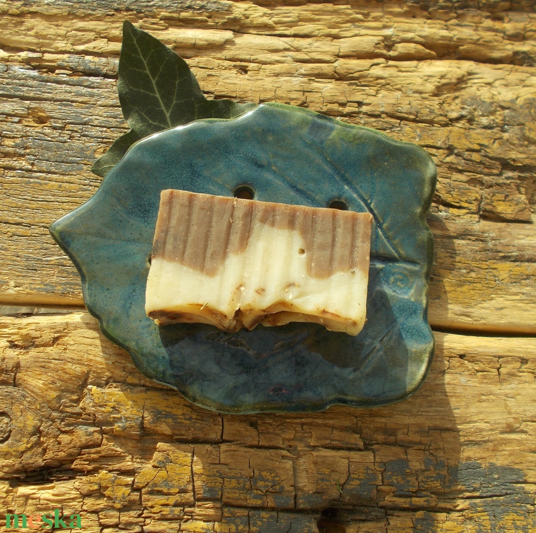 Szappantartó levél mintával. - otthon & életmód - fürdőszoba - szappantartó - Meska.hu