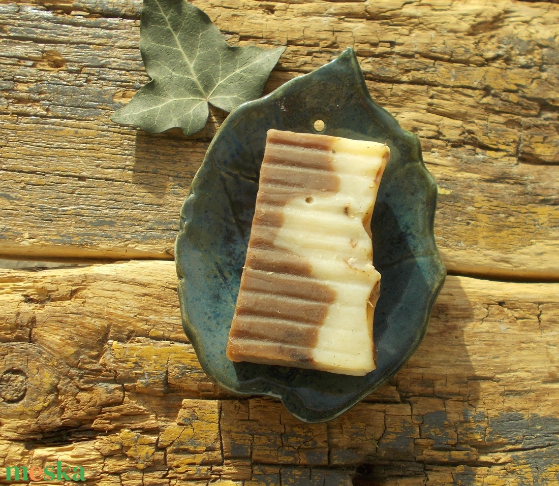 Szappantartó levél mintával. - otthon & életmód - fürdőszoba - szappantartó - Meska.hu