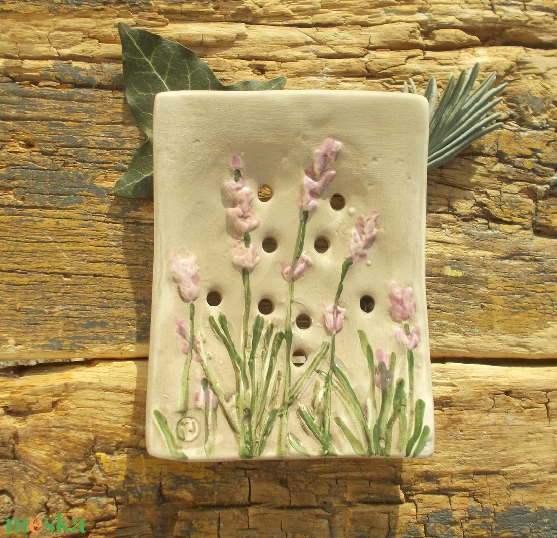  Levendulás szappantartó - otthon & életmód - fürdőszoba - szappantartó - Meska.hu