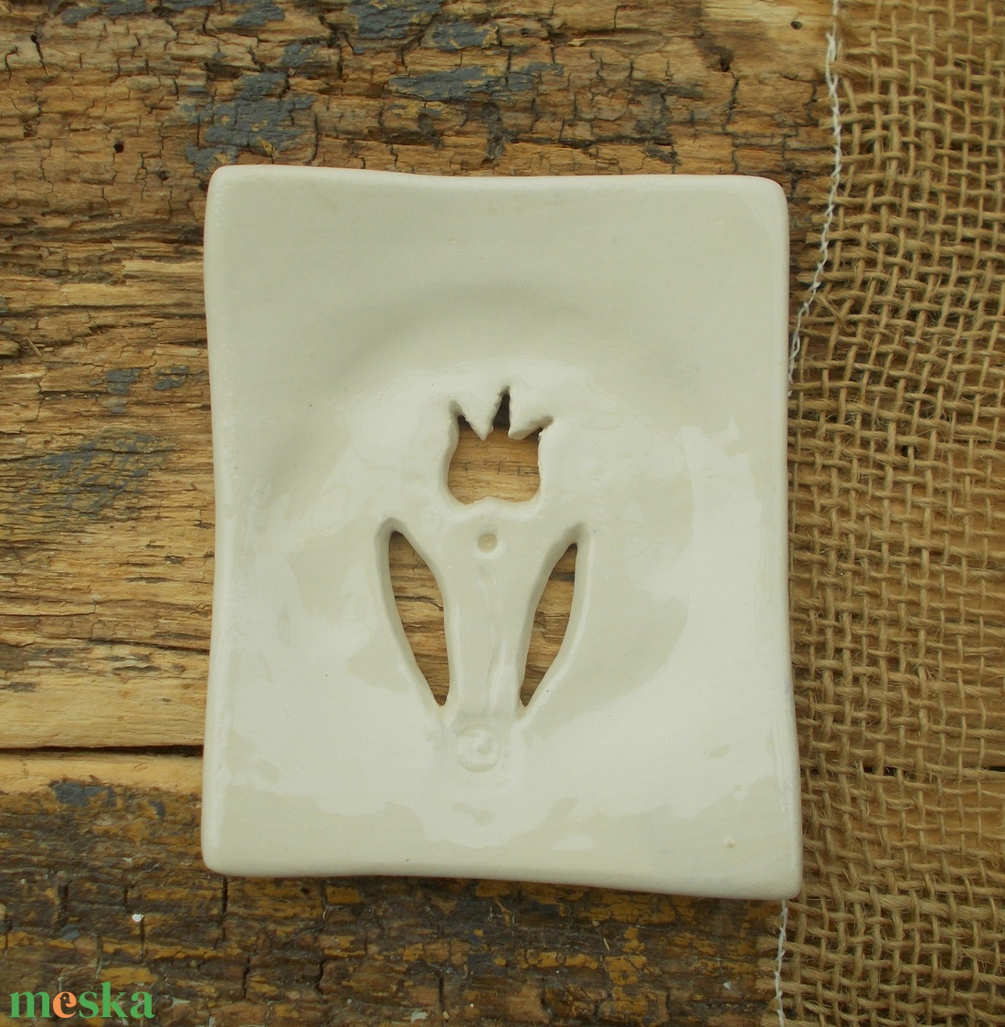 Fehér szappantartó - otthon & életmód - fürdőszoba - szappantartó - Meska.hu