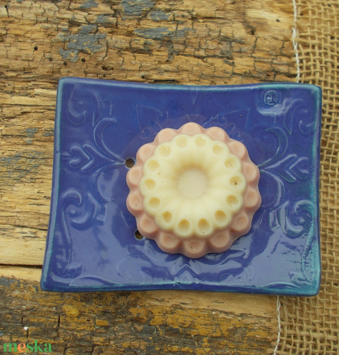 Kék,lila szappantartó - otthon & életmód - fürdőszoba - szappantartó - Meska.hu