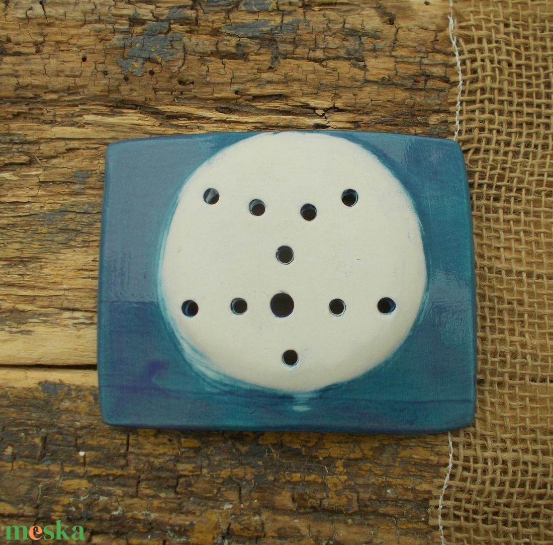 Kék,lila szappantartó - otthon & életmód - fürdőszoba - szappantartó - Meska.hu