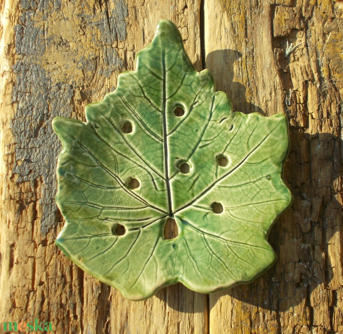 Szappantartó levél mintával. - otthon & életmód - fürdőszoba - szappantartó - Meska.hu