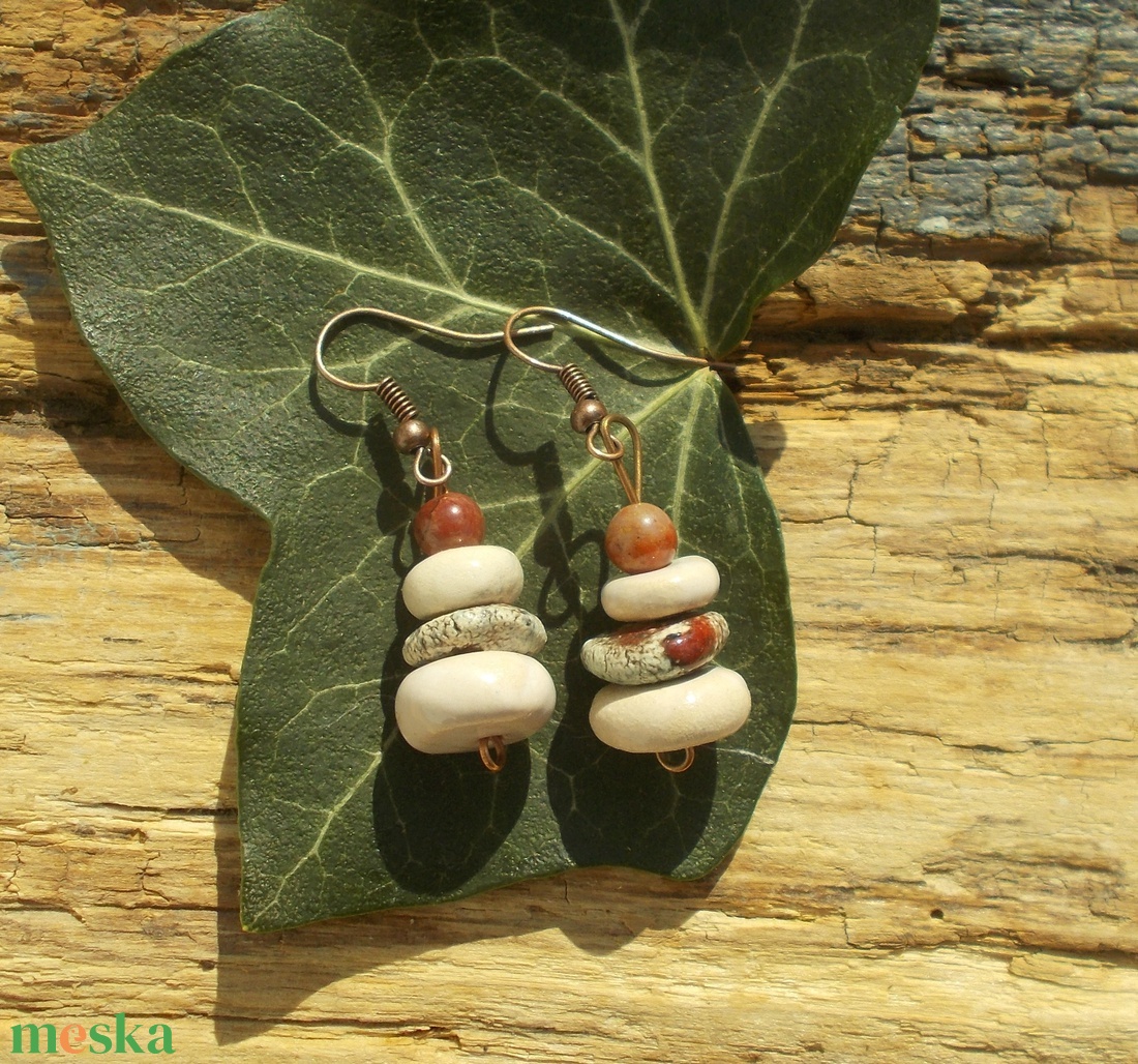 Kerámia fülbevaló - ékszer - fülbevaló - lógó fülbevaló - Meska.hu
