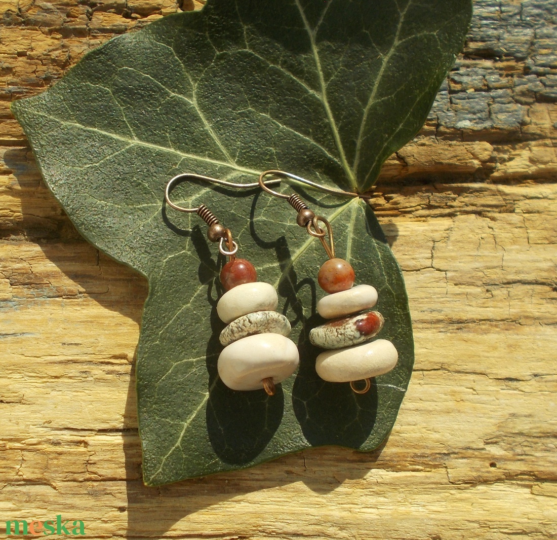 Kerámia fülbevaló - ékszer - fülbevaló - lógó fülbevaló - Meska.hu
