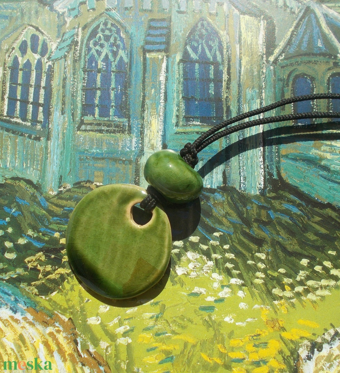 Zöld nyaklánc - ékszer - nyaklánc - medálos nyaklánc - Meska.hu