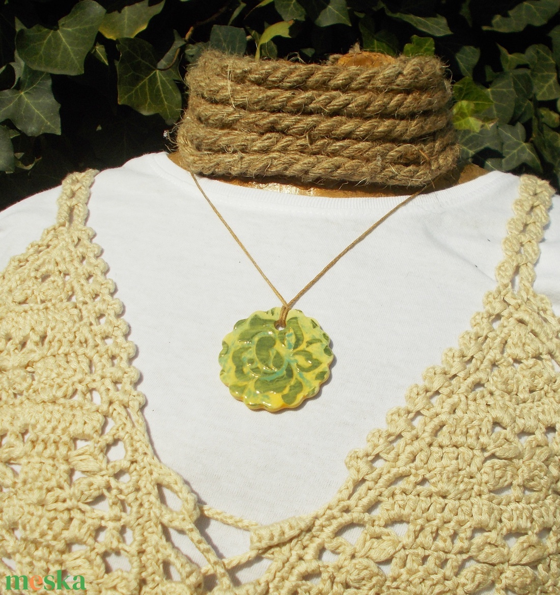 Virágos nyaklánc - ékszer - nyaklánc - medálos nyaklánc - Meska.hu