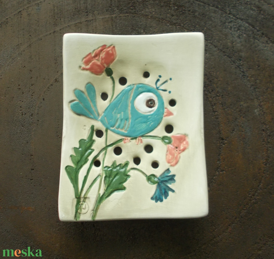 A Kék madár - otthon & életmód - fürdőszoba - szappantartó - Meska.hu