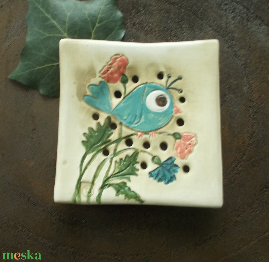 A Kék madár - otthon & életmód - fürdőszoba - szappantartó - Meska.hu