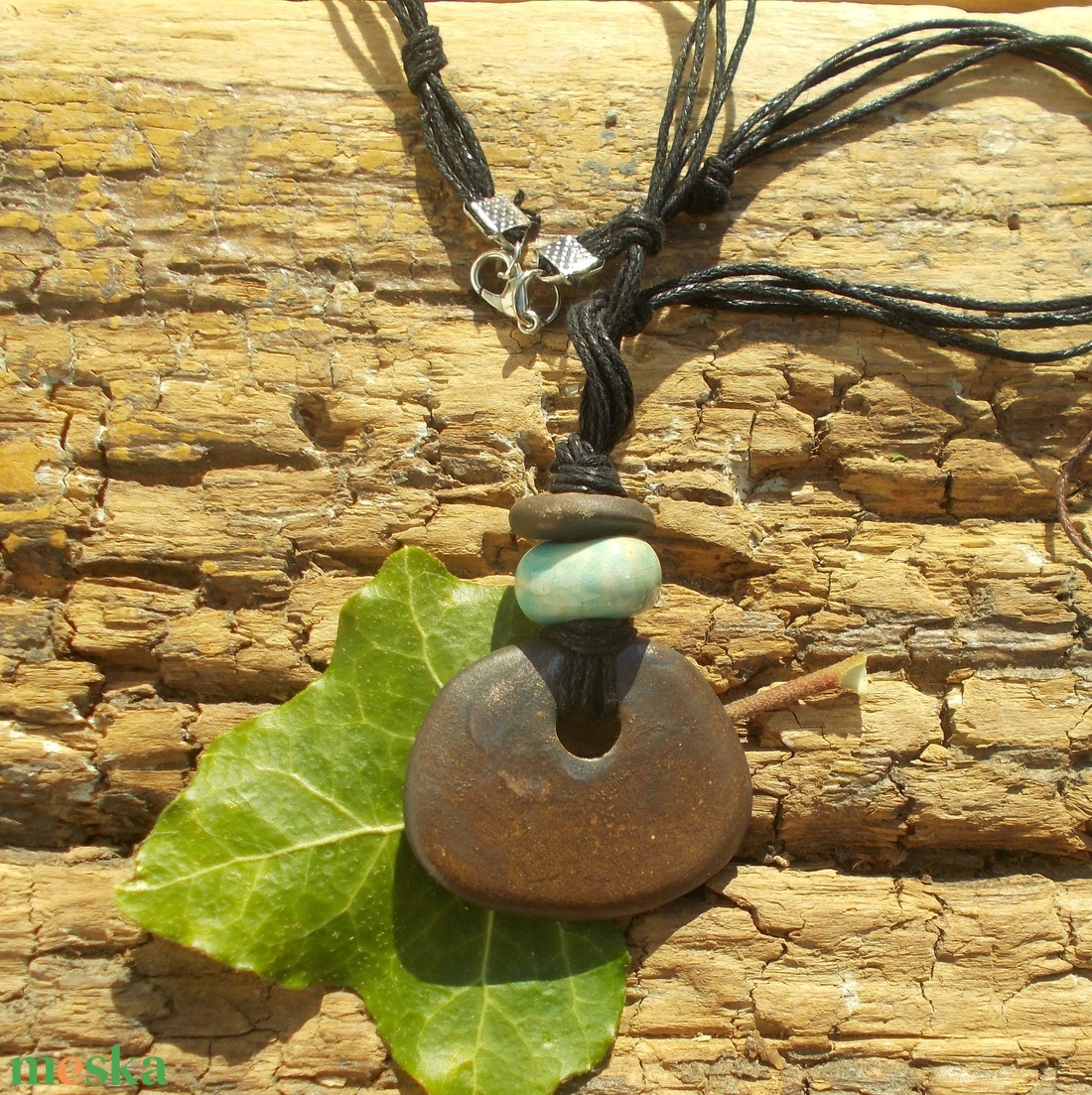 Barna nyaklánc - ékszer - nyaklánc - medálos nyaklánc - Meska.hu