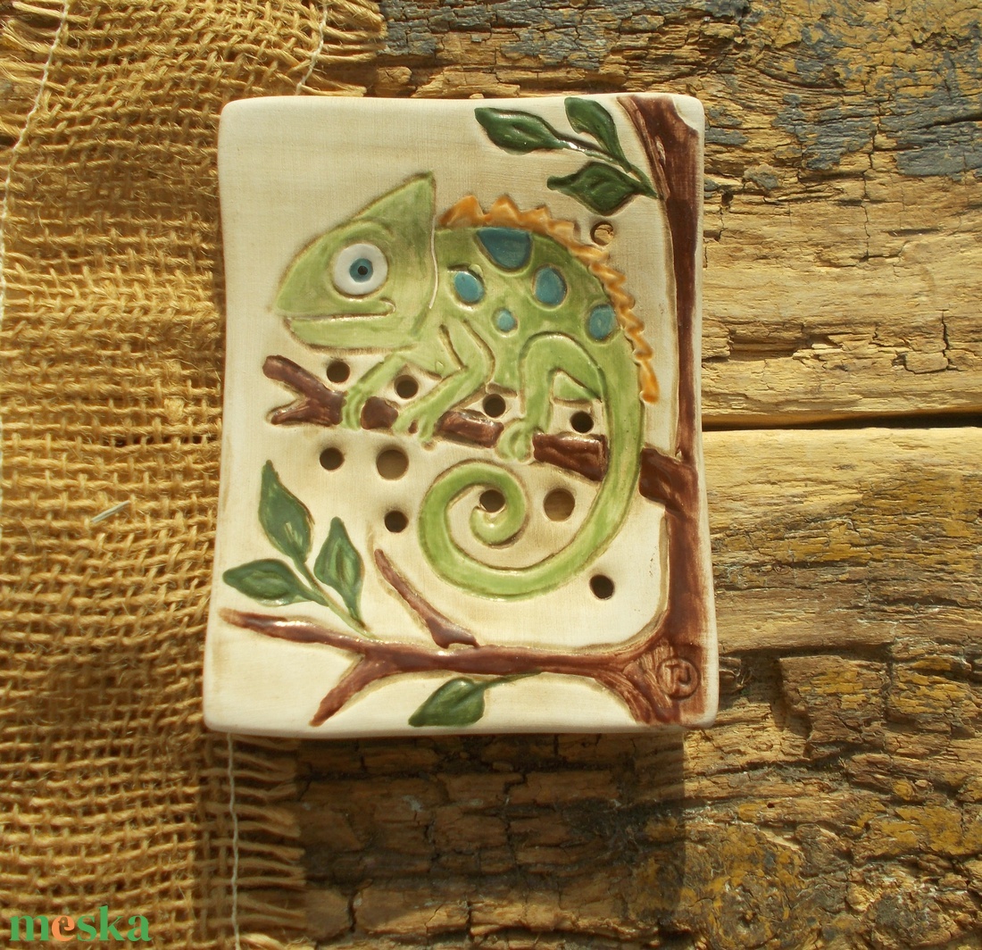 Kaméleon - otthon & életmód - fürdőszoba - szappantartó - Meska.hu