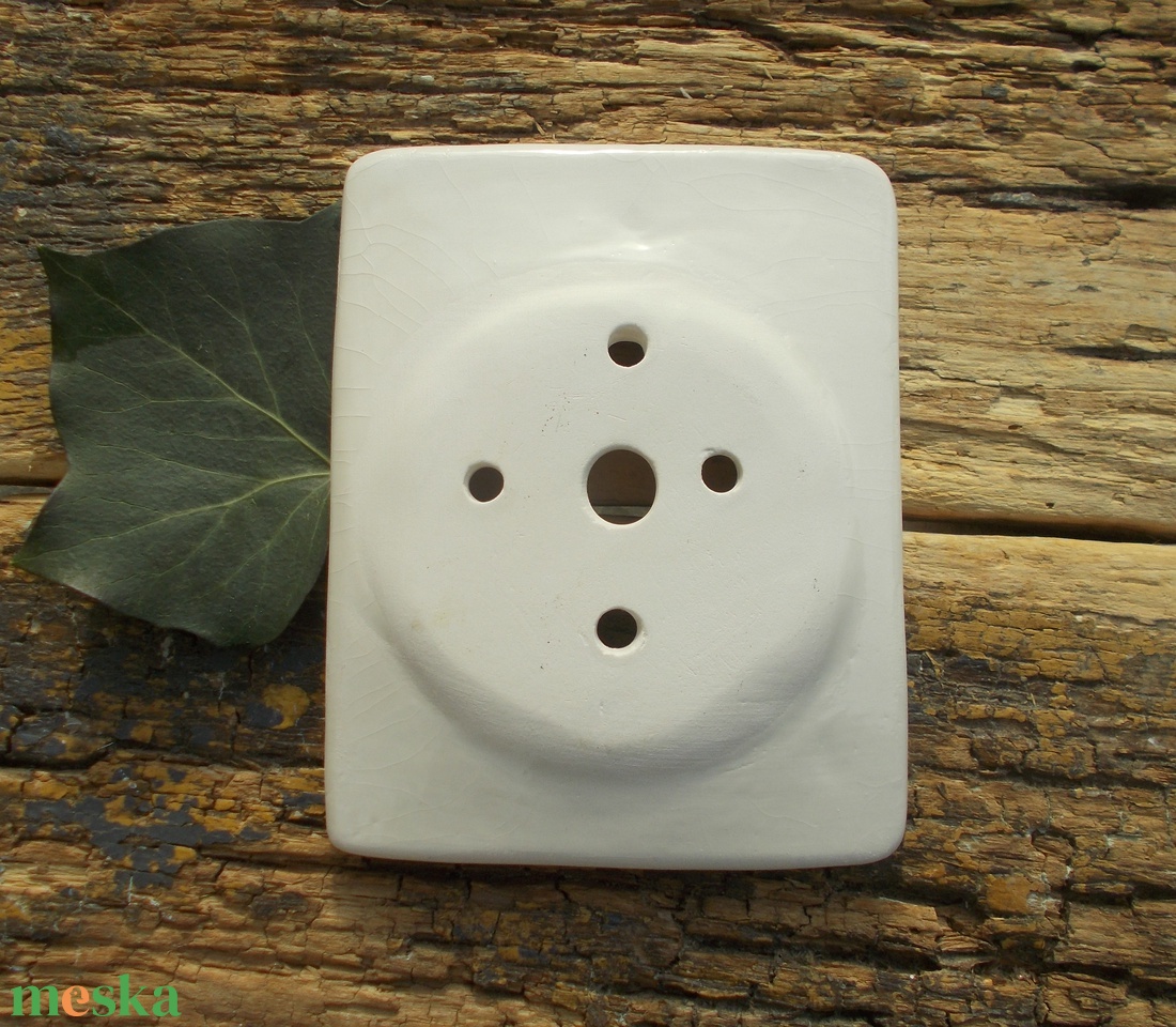 Fehér szappantartó - otthon & életmód - fürdőszoba - szappantartó - Meska.hu