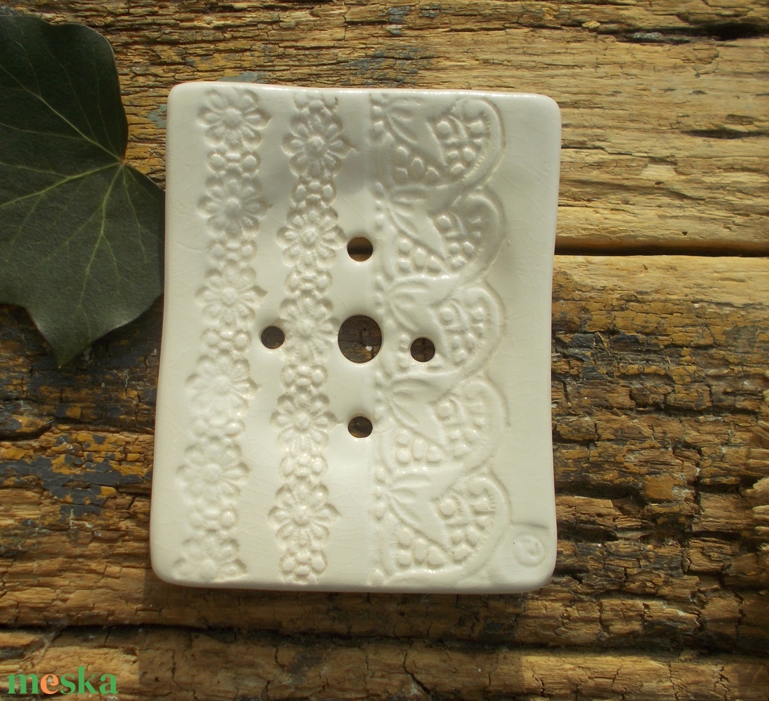 Fehér szappantartó - otthon & életmód - fürdőszoba - szappantartó - Meska.hu