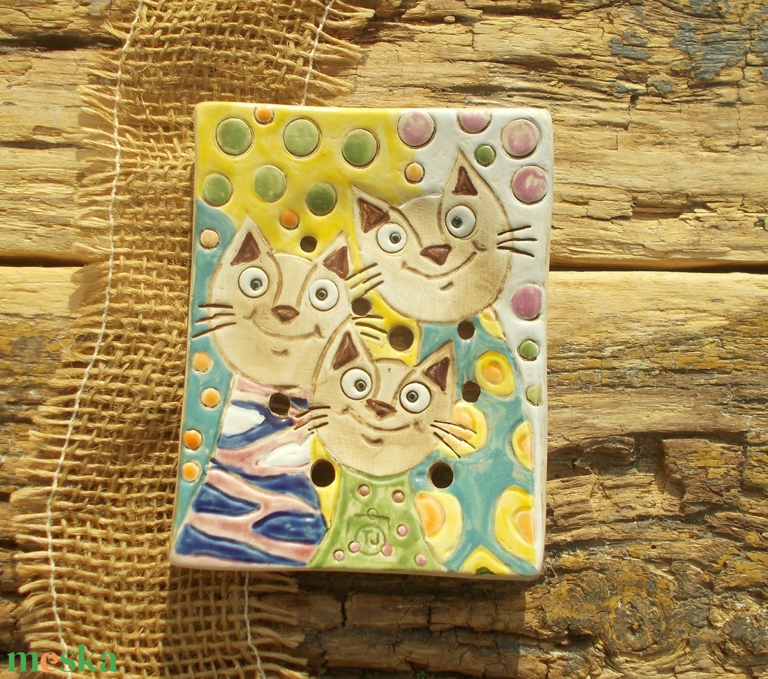 3 macsek :) - otthon & életmód - fürdőszoba - szappantartó - Meska.hu