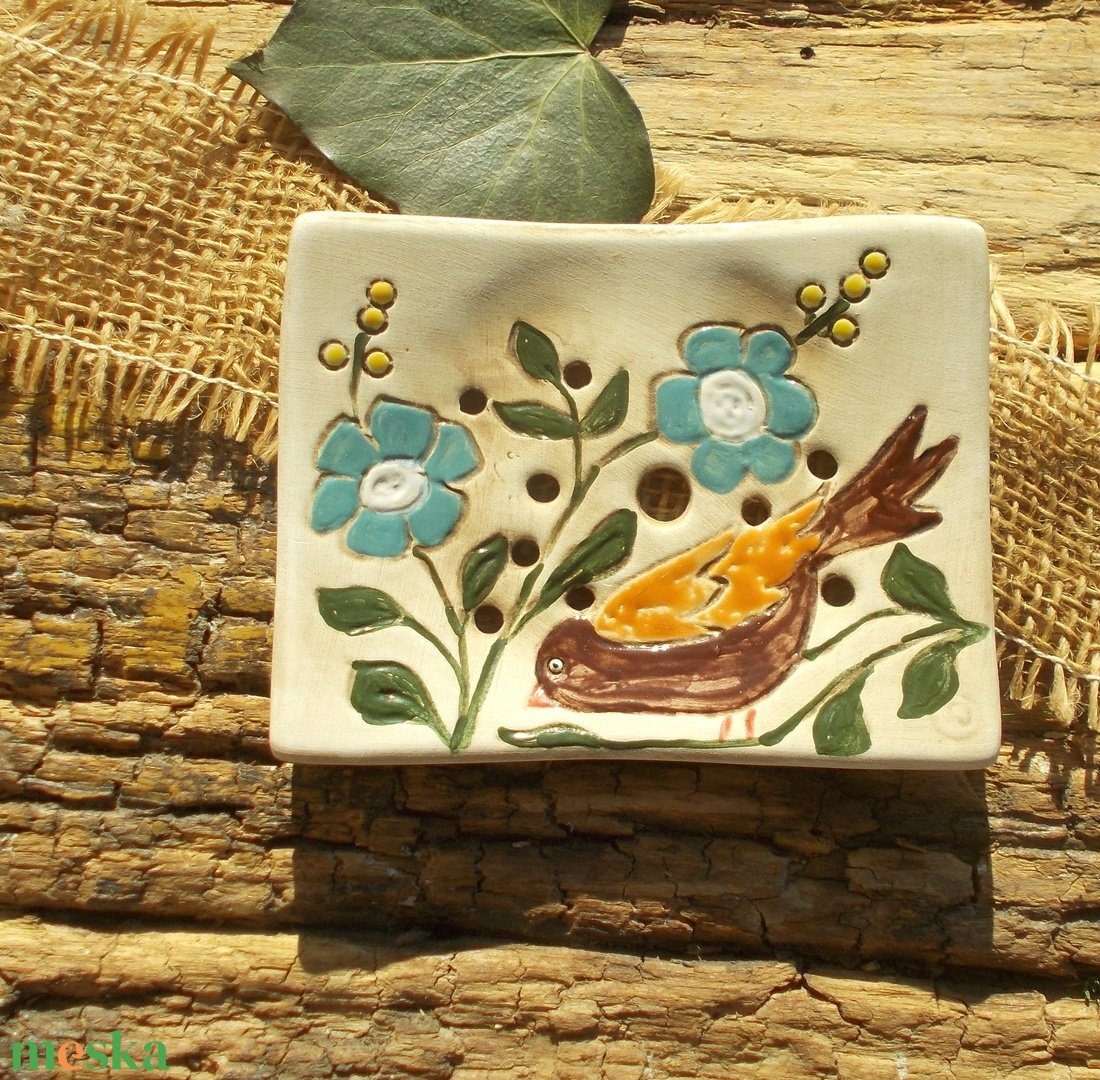 Madárkás szappantartó - otthon & életmód - fürdőszoba - szappantartó - Meska.hu