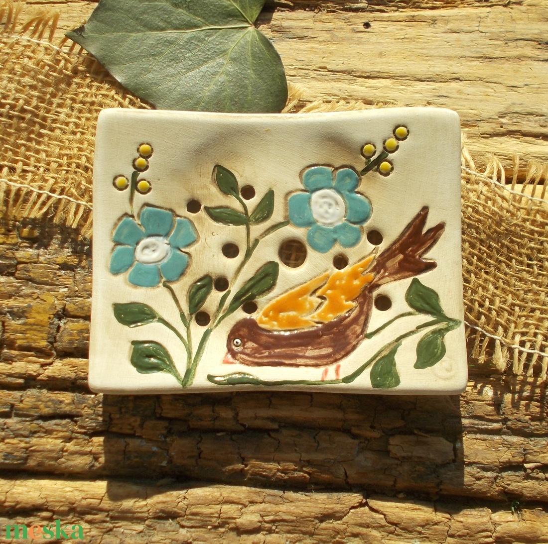 Madárkás szappantartó - otthon & életmód - fürdőszoba - szappantartó - Meska.hu