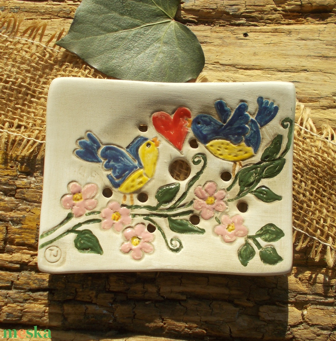 Madárkás szappantartó - otthon & életmód - fürdőszoba - szappantartó - Meska.hu