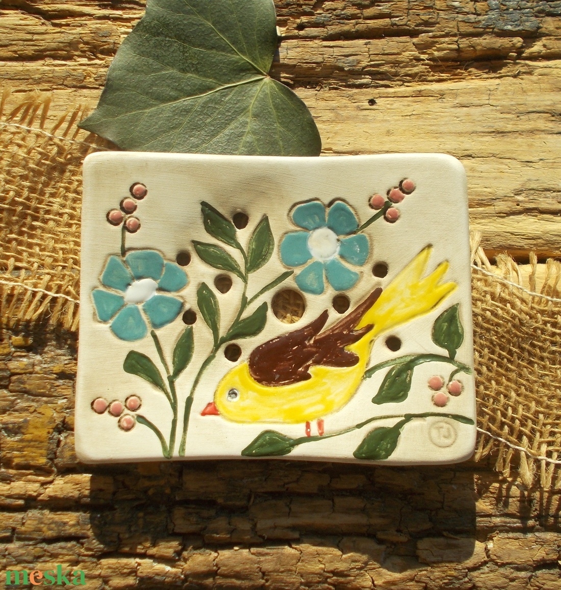 Madárkás szappantartó - otthon & életmód - fürdőszoba - szappantartó - Meska.hu