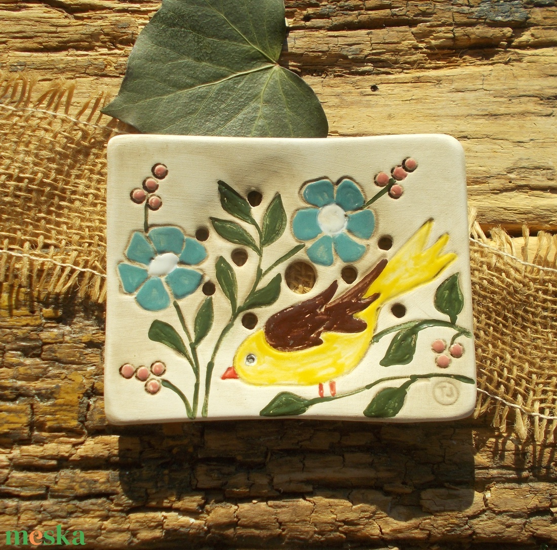 Madárkás szappantartó - otthon & életmód - fürdőszoba - szappantartó - Meska.hu