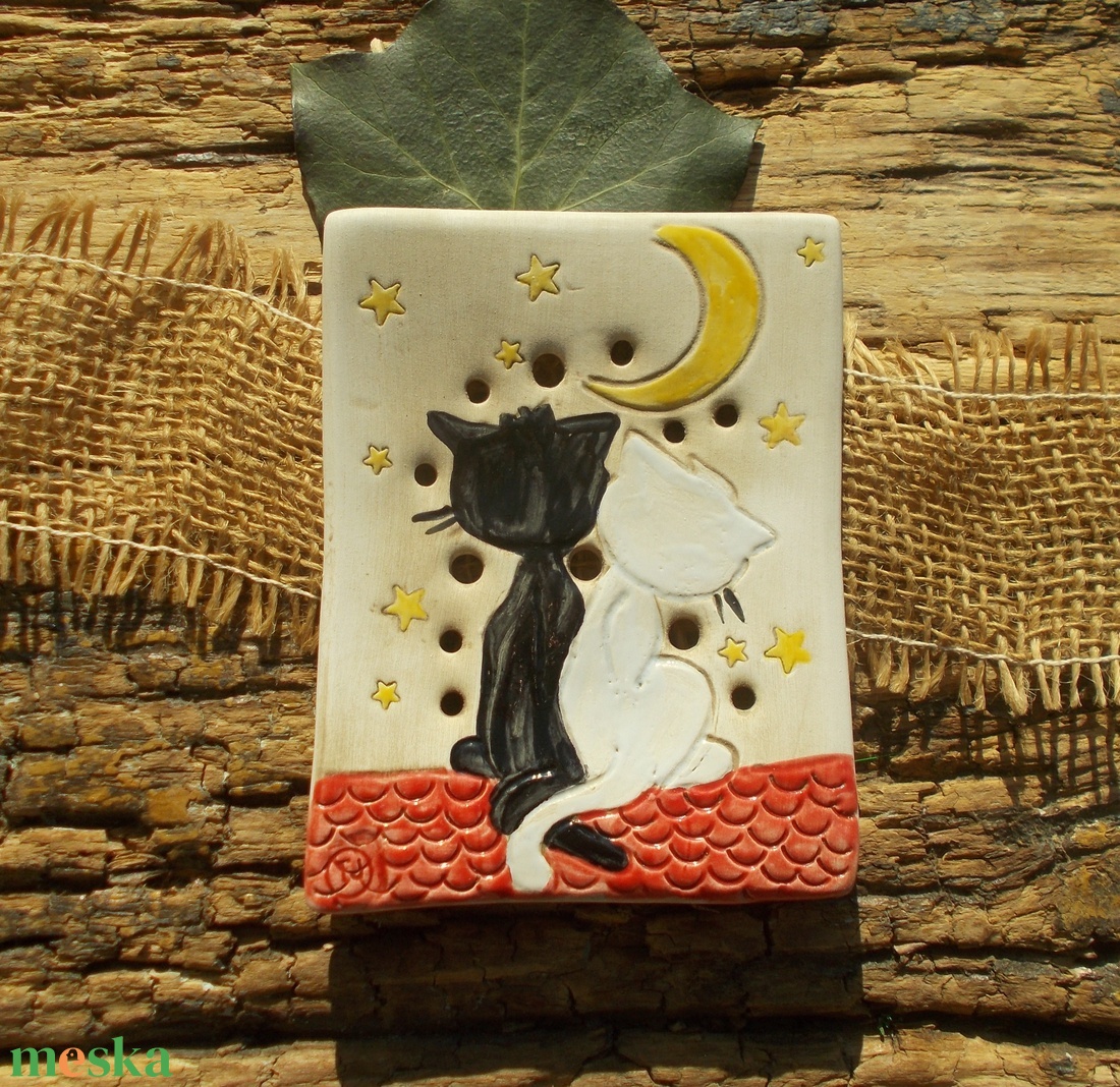 Cicák,  szappantartó - otthon & életmód - fürdőszoba - szappantartó - Meska.hu