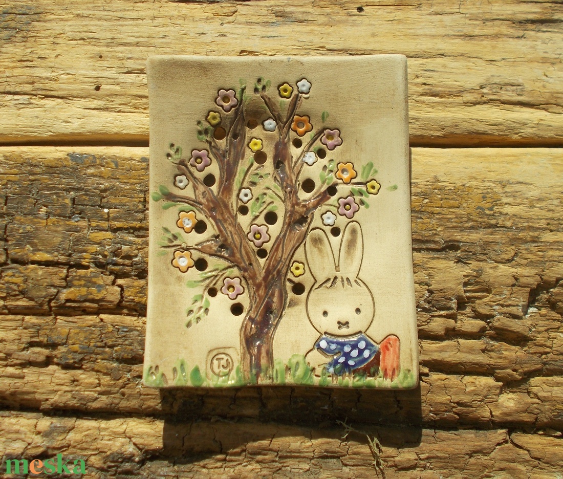 Nyuszis szappantartó - otthon & életmód - fürdőszoba - szappantartó - Meska.hu