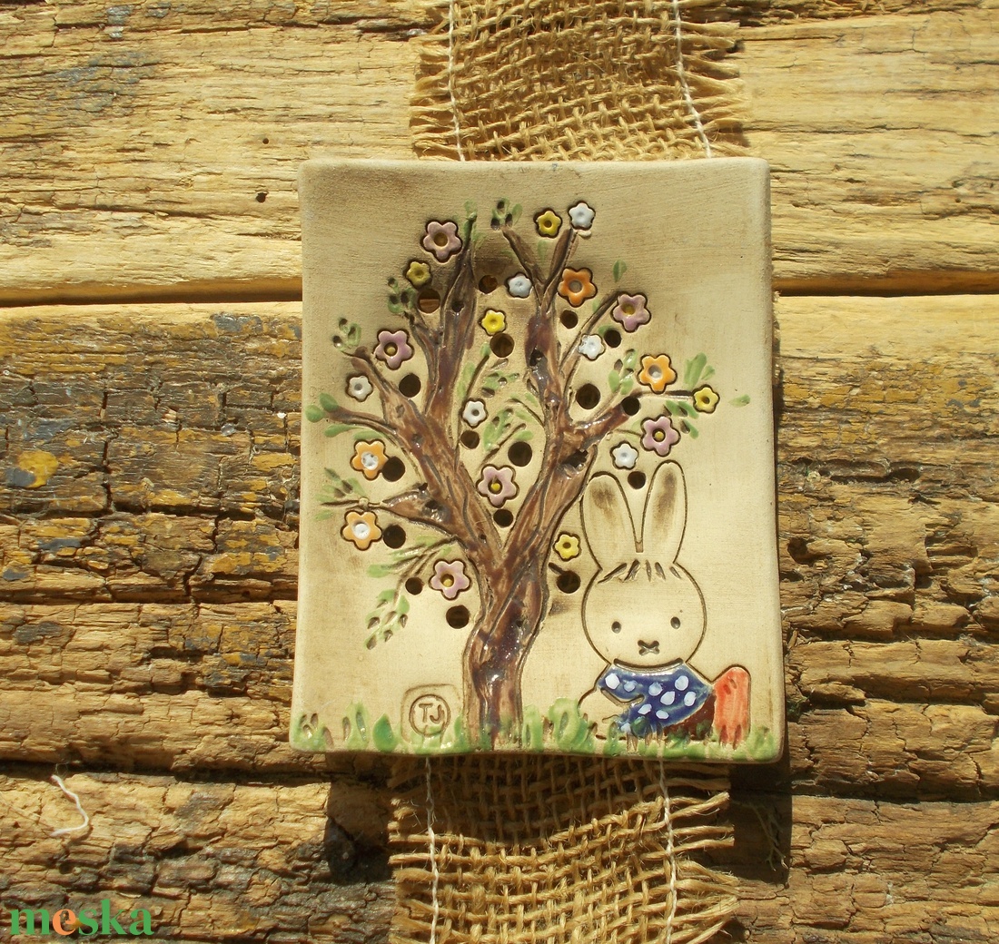 Nyuszis szappantartó - otthon & életmód - fürdőszoba - szappantartó - Meska.hu