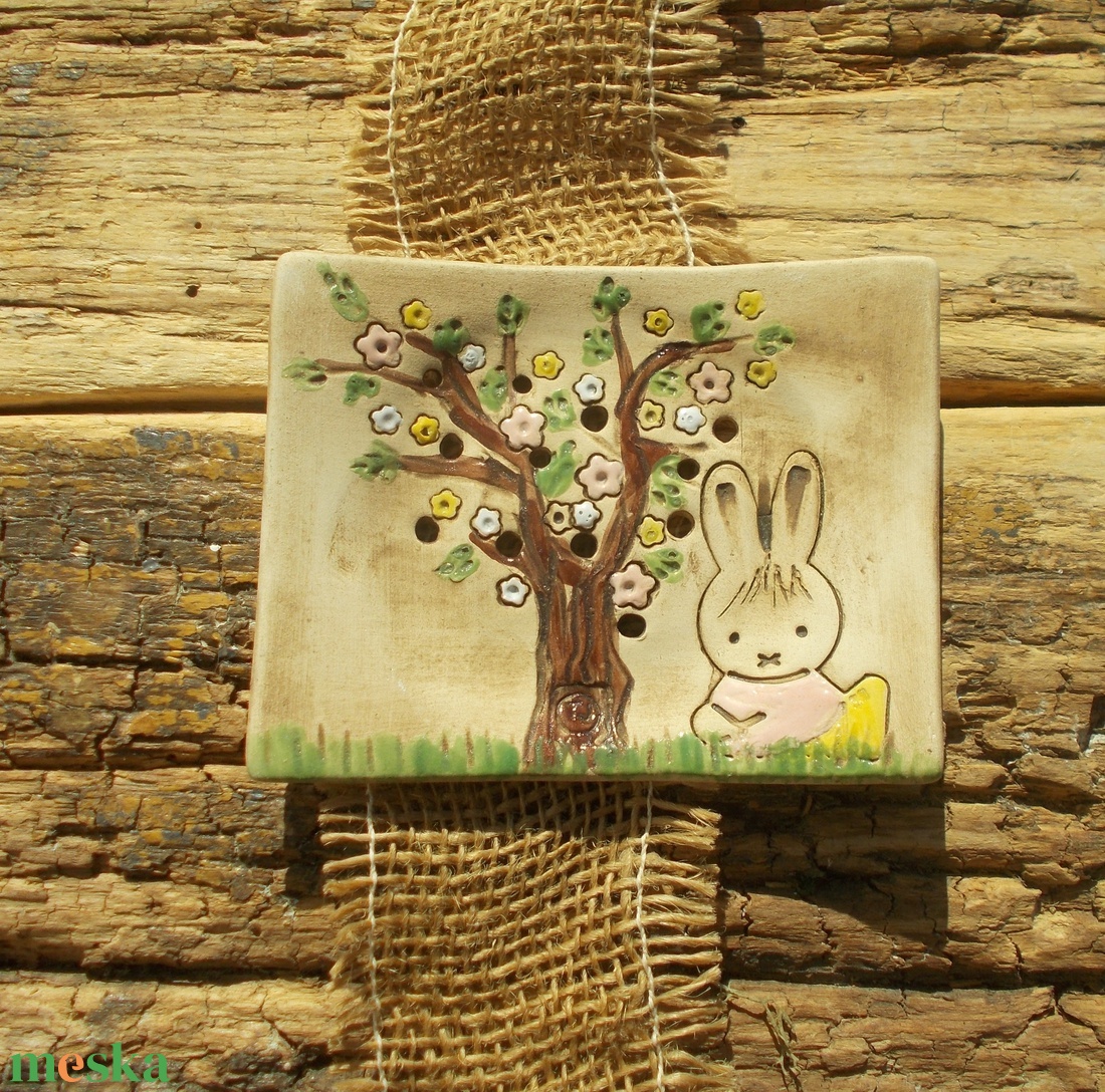 Nyuszis szappantartó - otthon & életmód - fürdőszoba - szappantartó - Meska.hu