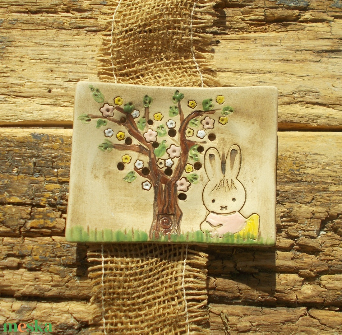 Nyuszis szappantartó - otthon & életmód - fürdőszoba - szappantartó - Meska.hu