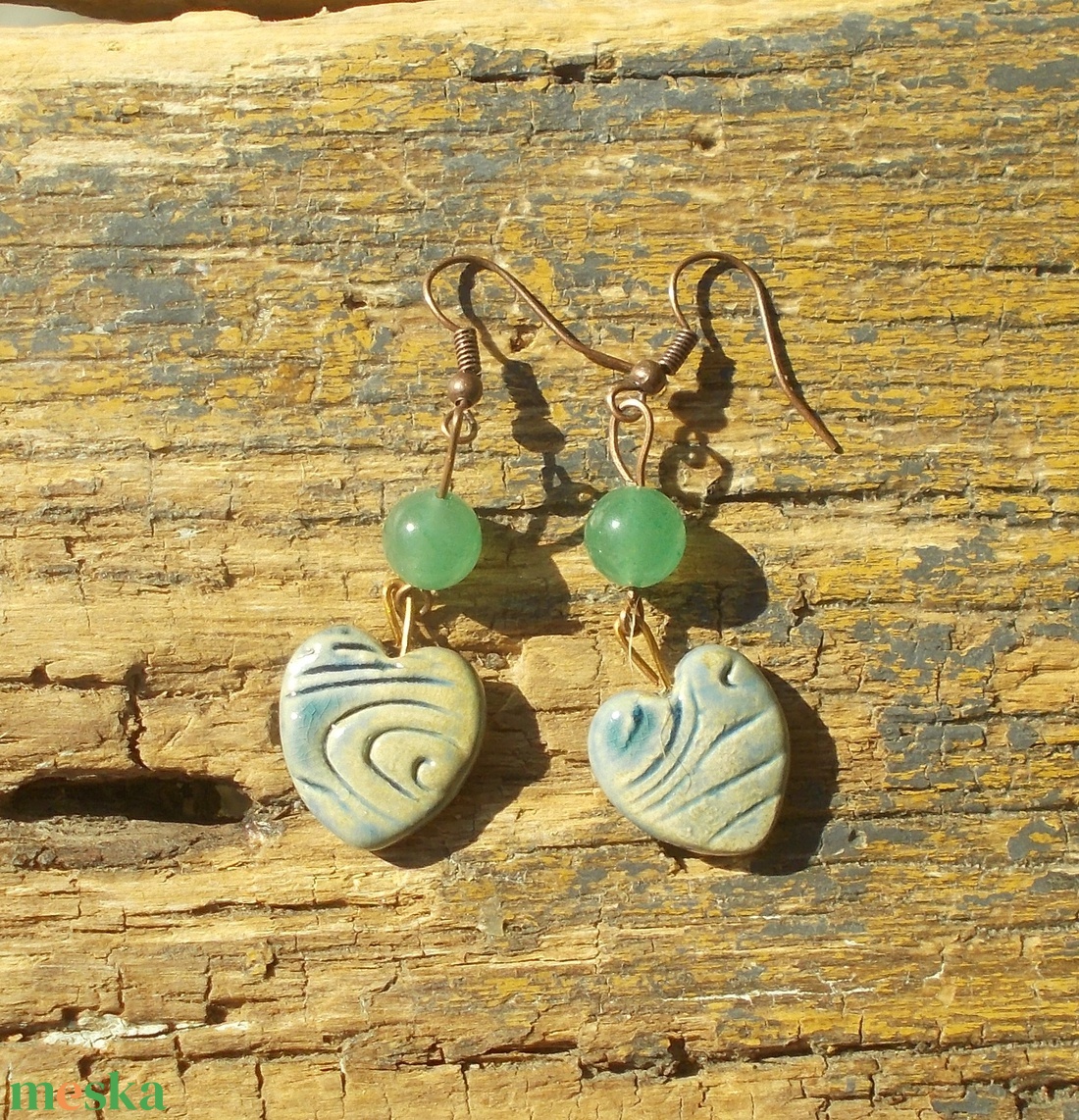 Antikolt fülbevaló - ékszer - fülbevaló - lógó fülbevaló - Meska.hu