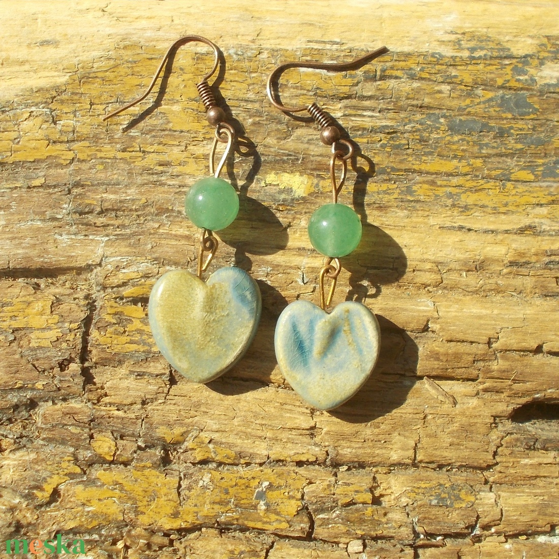 Antikolt fülbevaló - ékszer - fülbevaló - lógó fülbevaló - Meska.hu