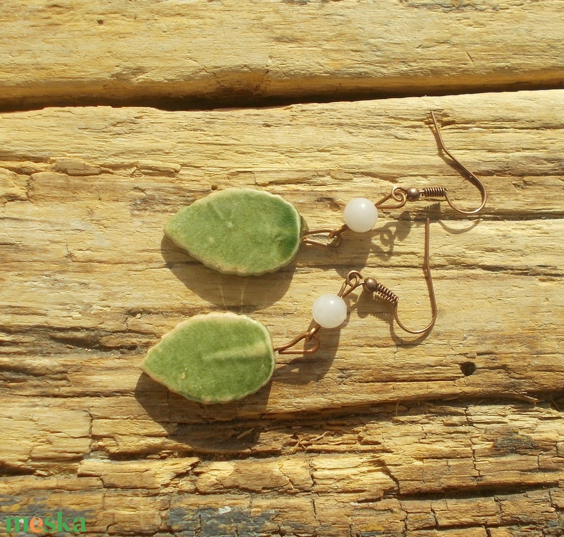 Antikolt fülbevaló - ékszer - fülbevaló - lógó fülbevaló - Meska.hu