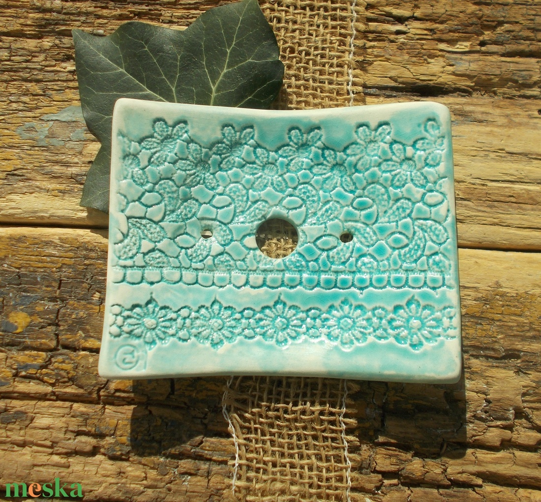 Csipkés  szappantartó - otthon & életmód - fürdőszoba - szappantartó - Meska.hu