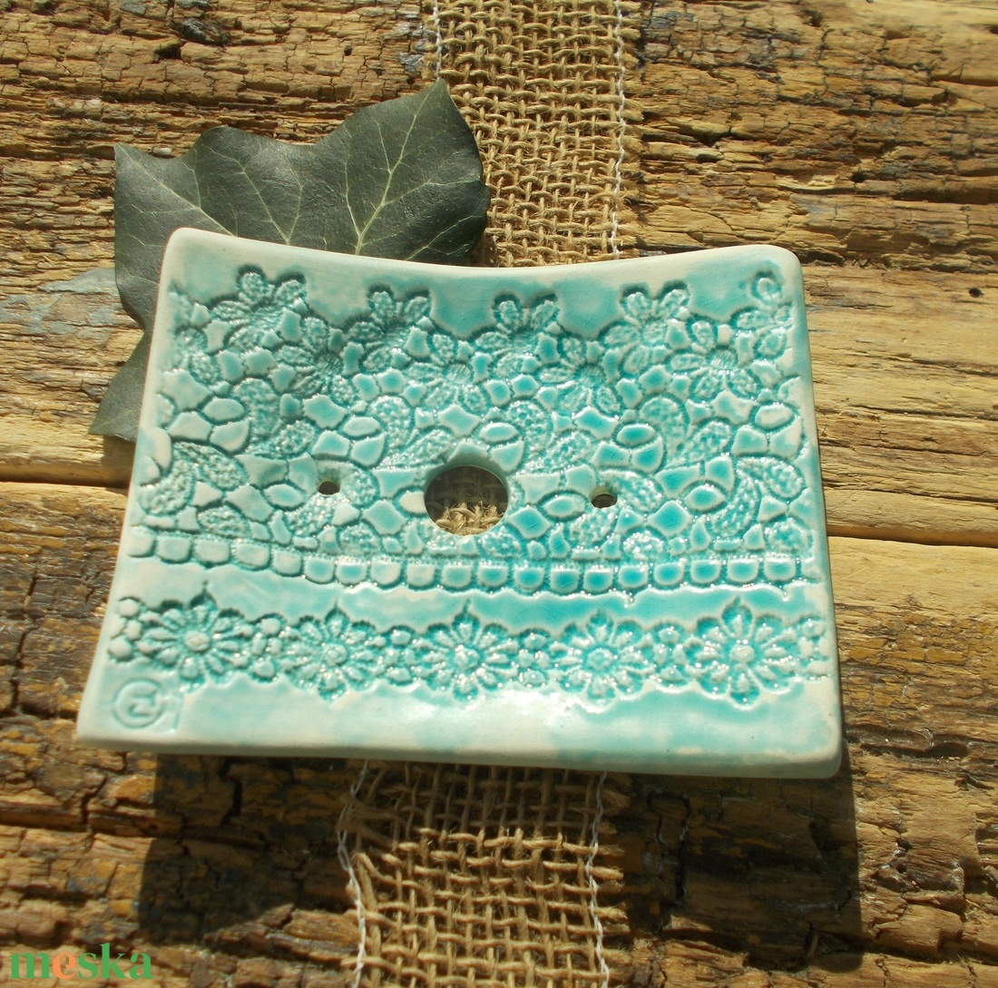 Csipkés  szappantartó - otthon & életmód - fürdőszoba - szappantartó - Meska.hu