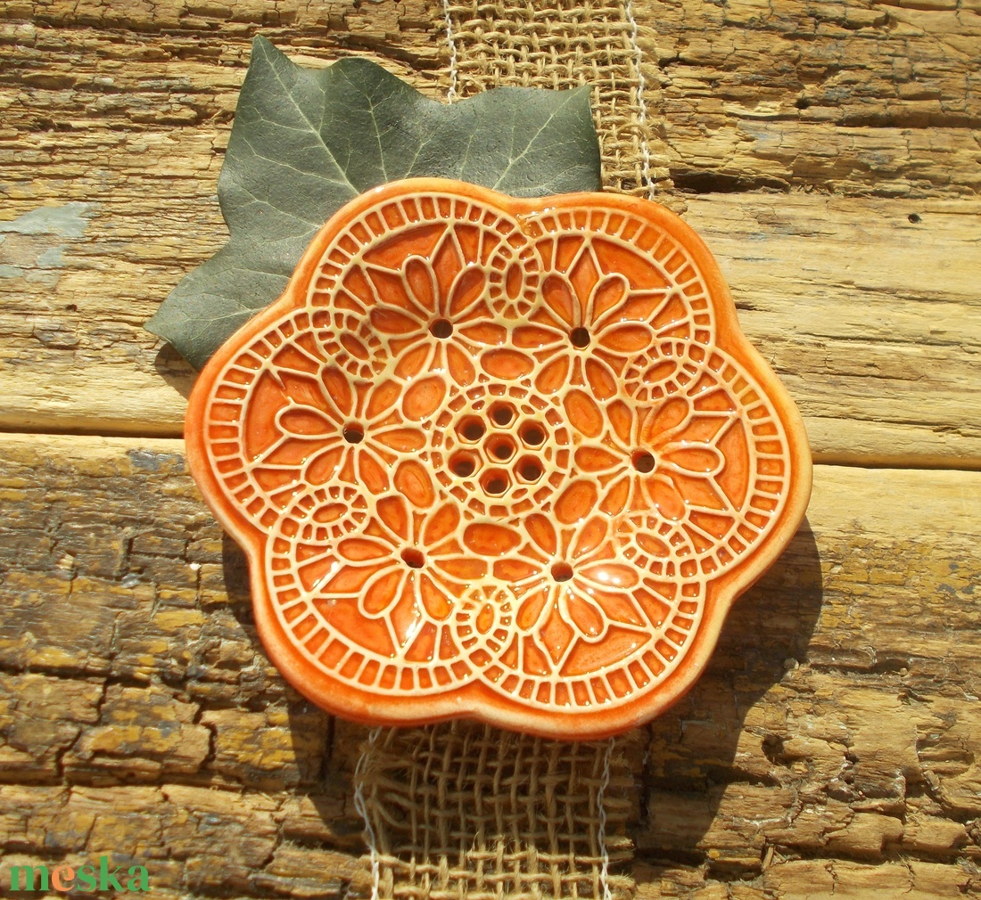 Csipkés szappantartó - otthon & életmód - fürdőszoba - szappantartó - Meska.hu