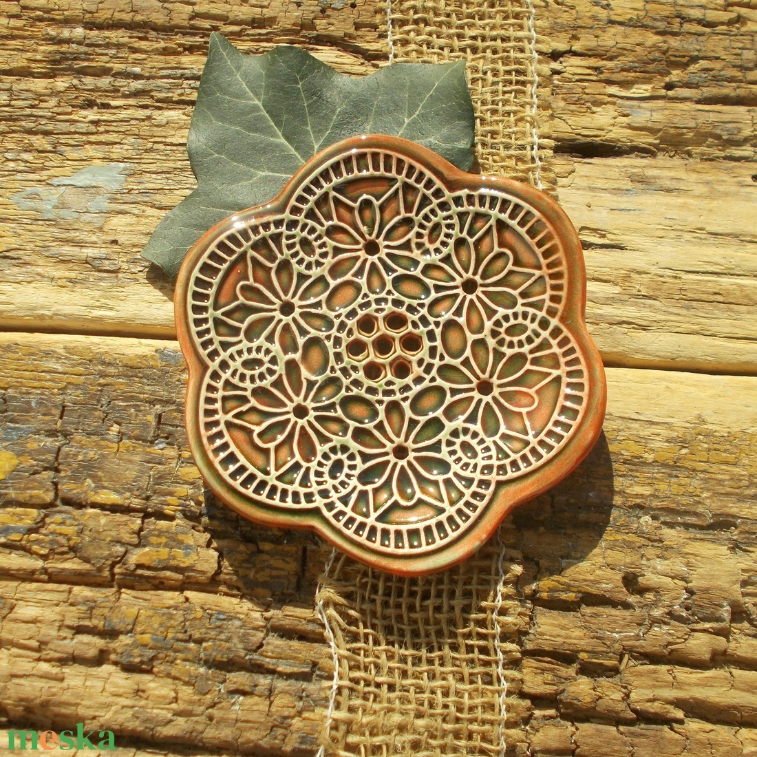 Csipkés szappantartó - otthon & életmód - fürdőszoba - szappantartó - Meska.hu