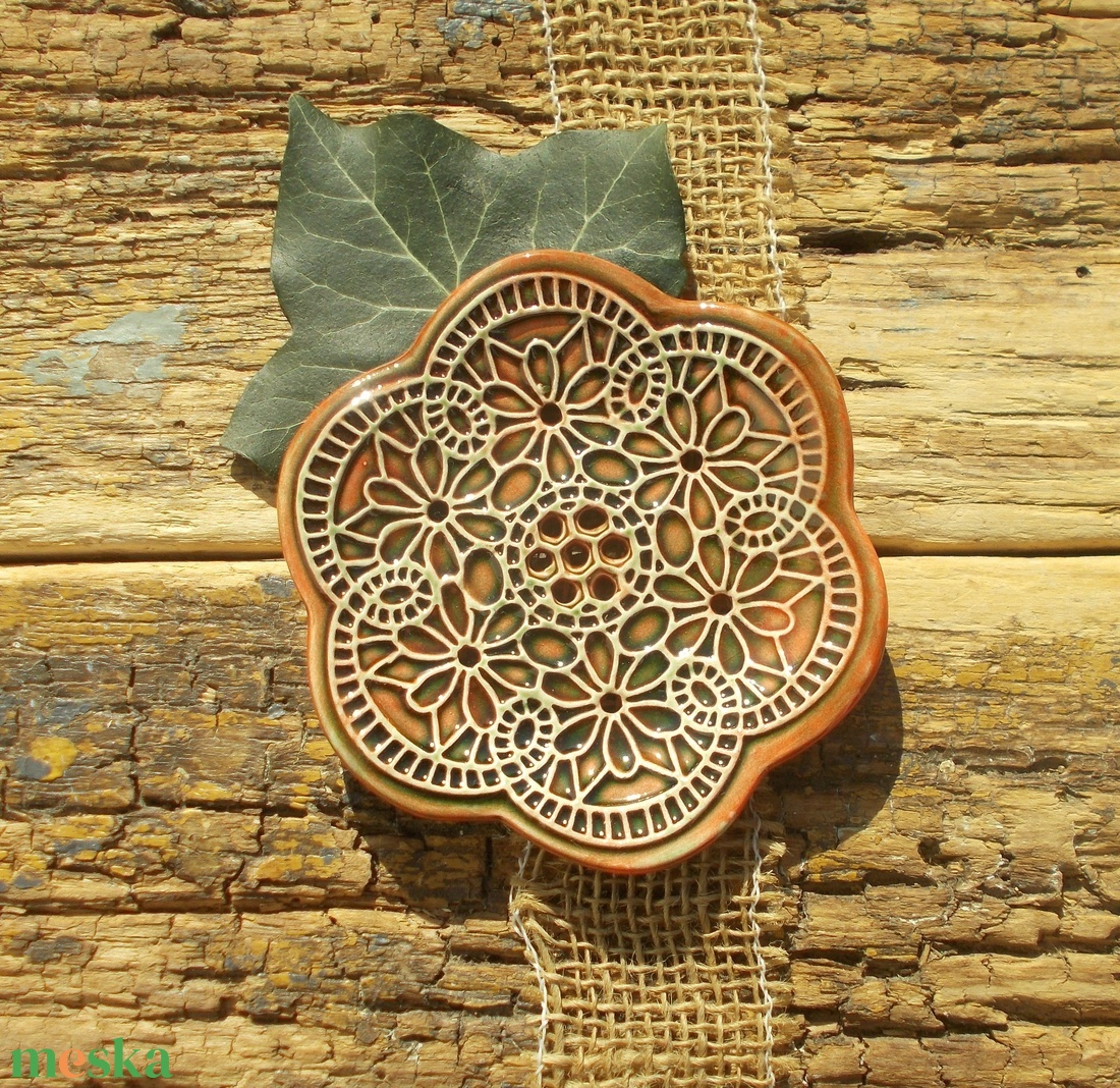 Csipkés szappantartó - otthon & életmód - fürdőszoba - szappantartó - Meska.hu