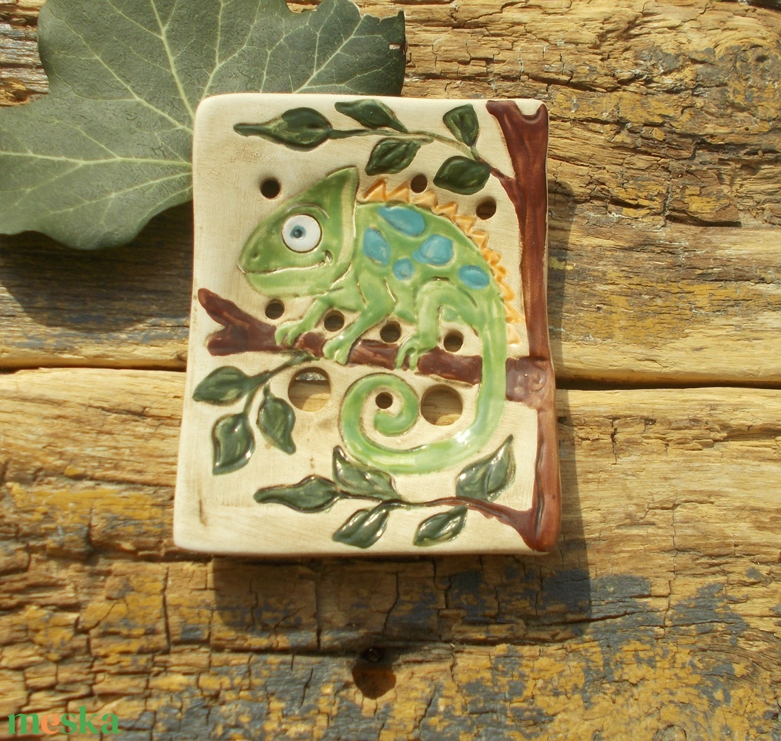 Kaméleon - otthon & életmód - fürdőszoba - szappantartó - Meska.hu