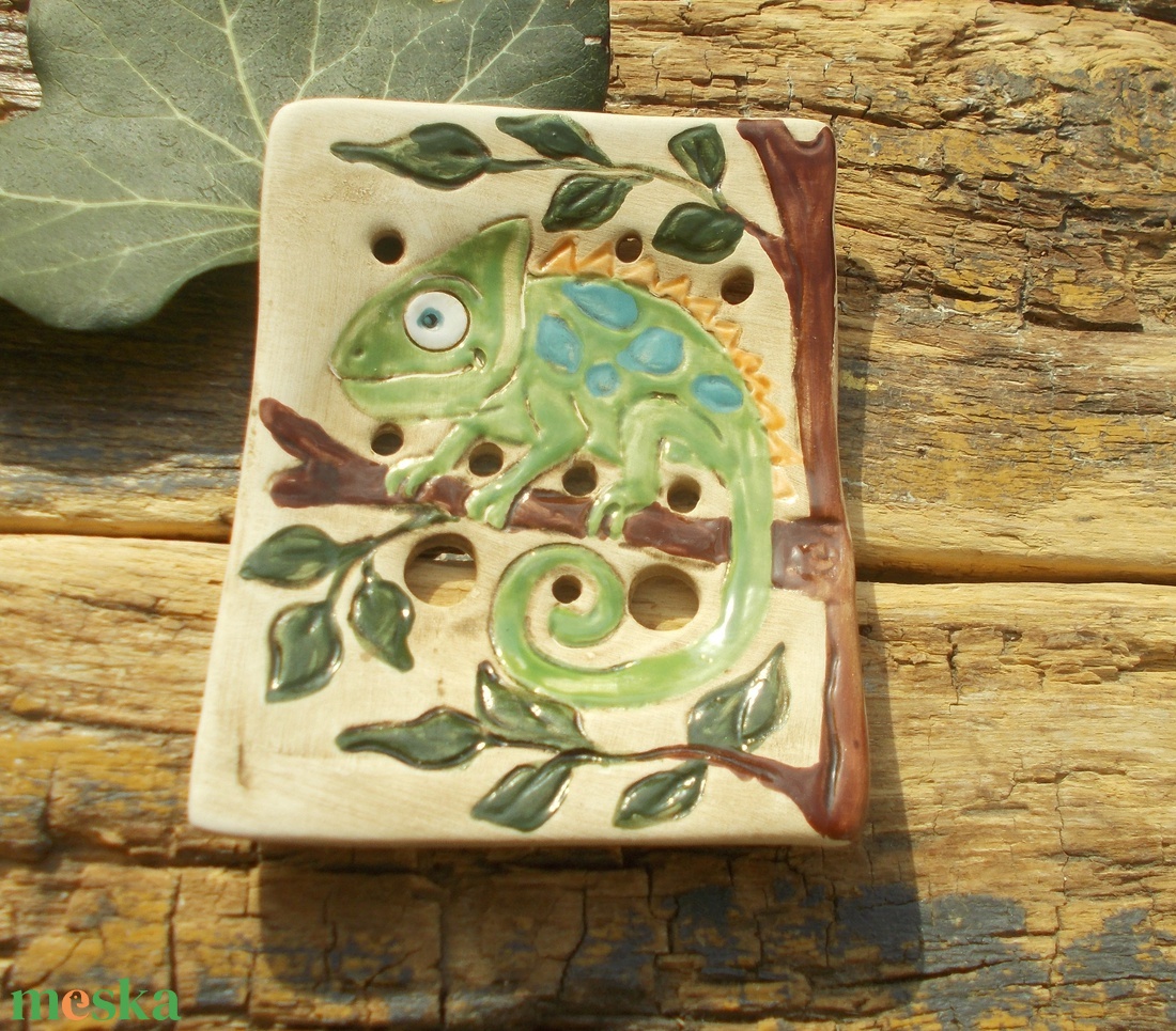 Kaméleon - otthon & életmód - fürdőszoba - szappantartó - Meska.hu