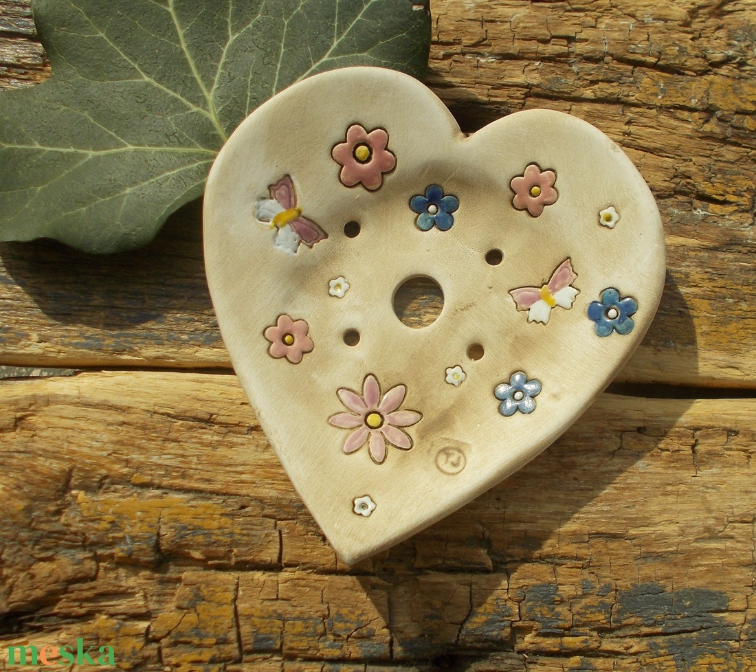 Virágos   szappantartó - otthon & életmód - fürdőszoba - szappantartó - Meska.hu