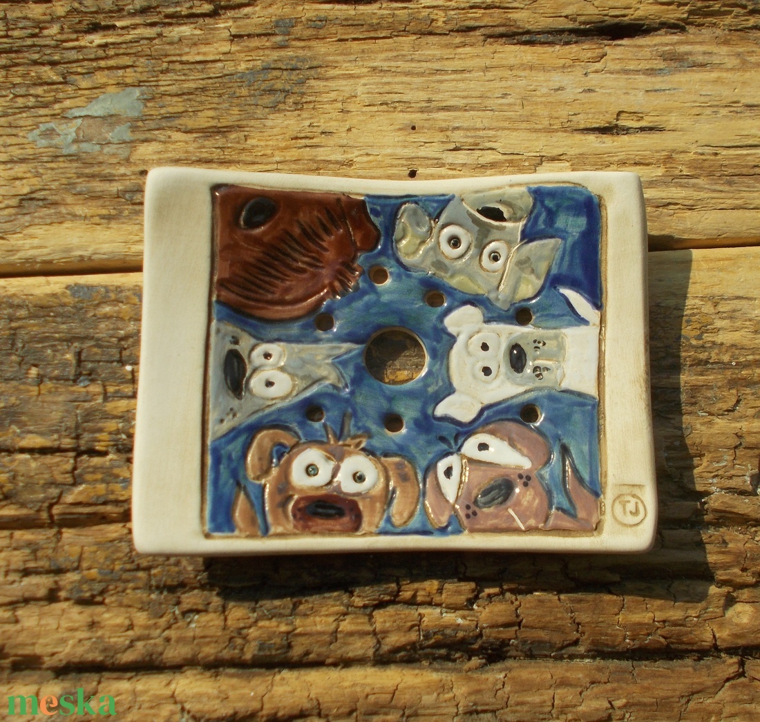 Kutyusok - otthon & életmód - fürdőszoba - szappantartó - Meska.hu