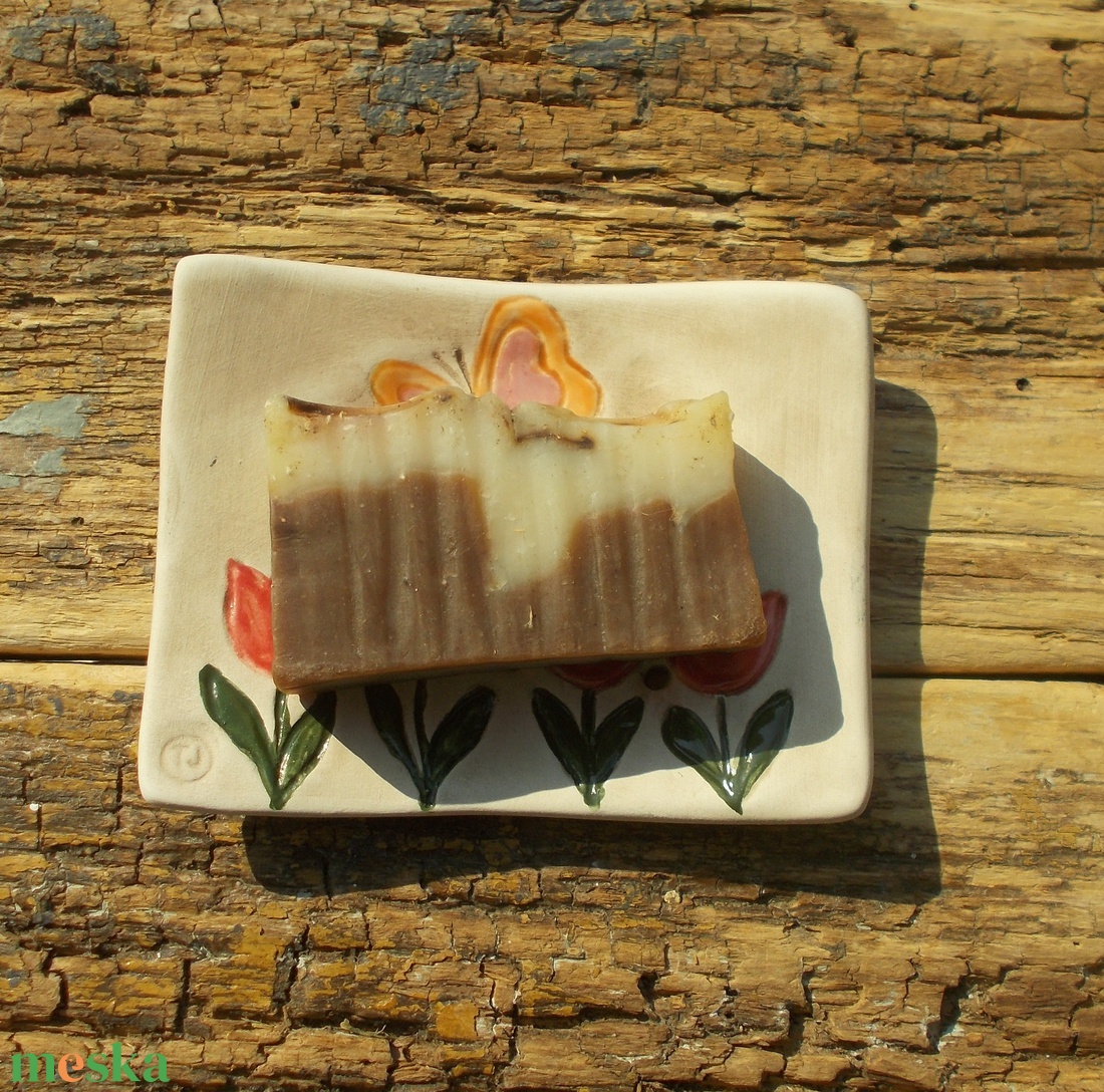 Tulipános  szappantartó - otthon & életmód - fürdőszoba - szappantartó - Meska.hu