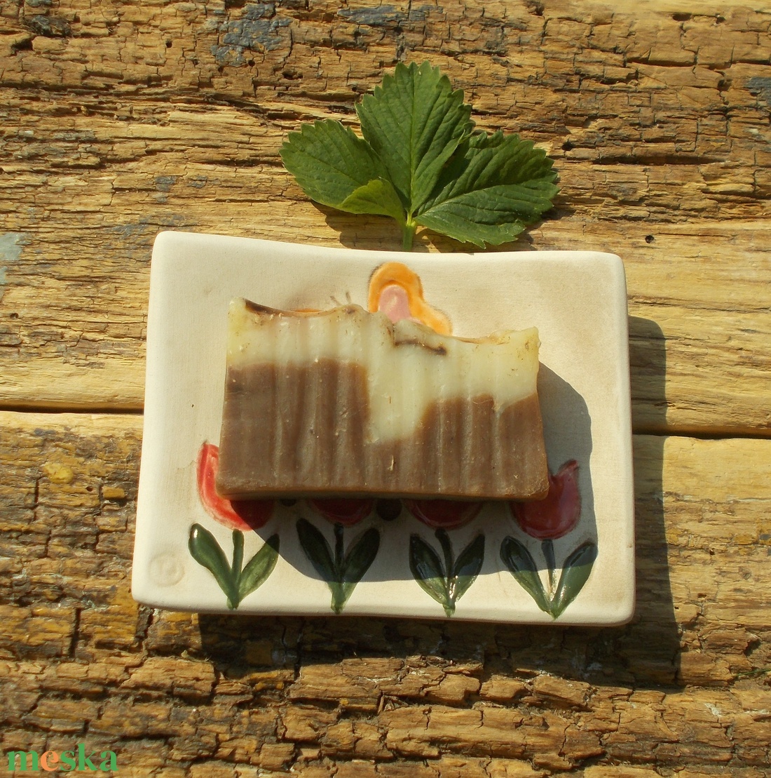 Tulipános  szappantartó - otthon & életmód - fürdőszoba - szappantartó - Meska.hu